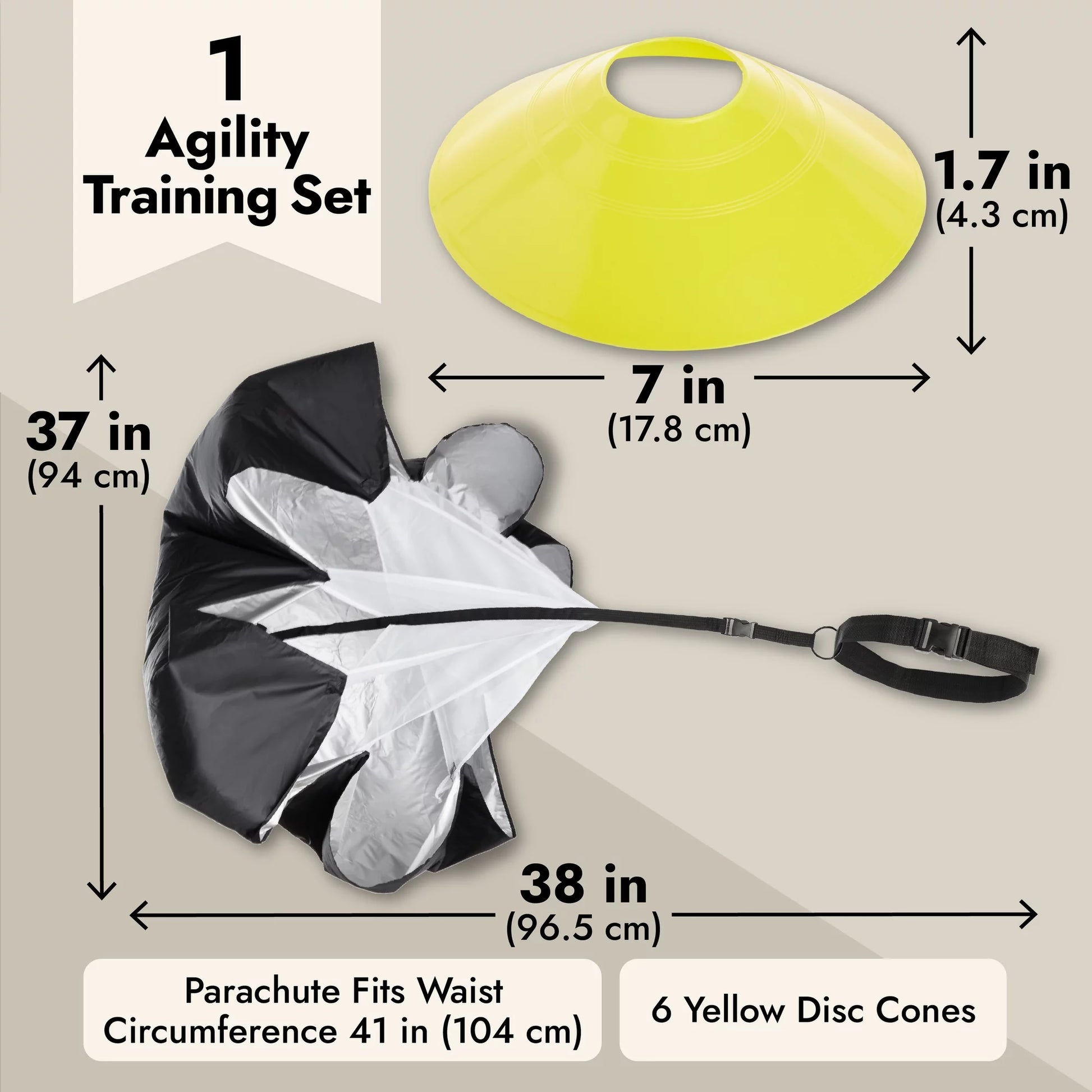 Agility Ladder Speed Training Equipment – Resistance Parachute and Workout Cones for Football and Soccer, Outdoor Sports Footwork Gear