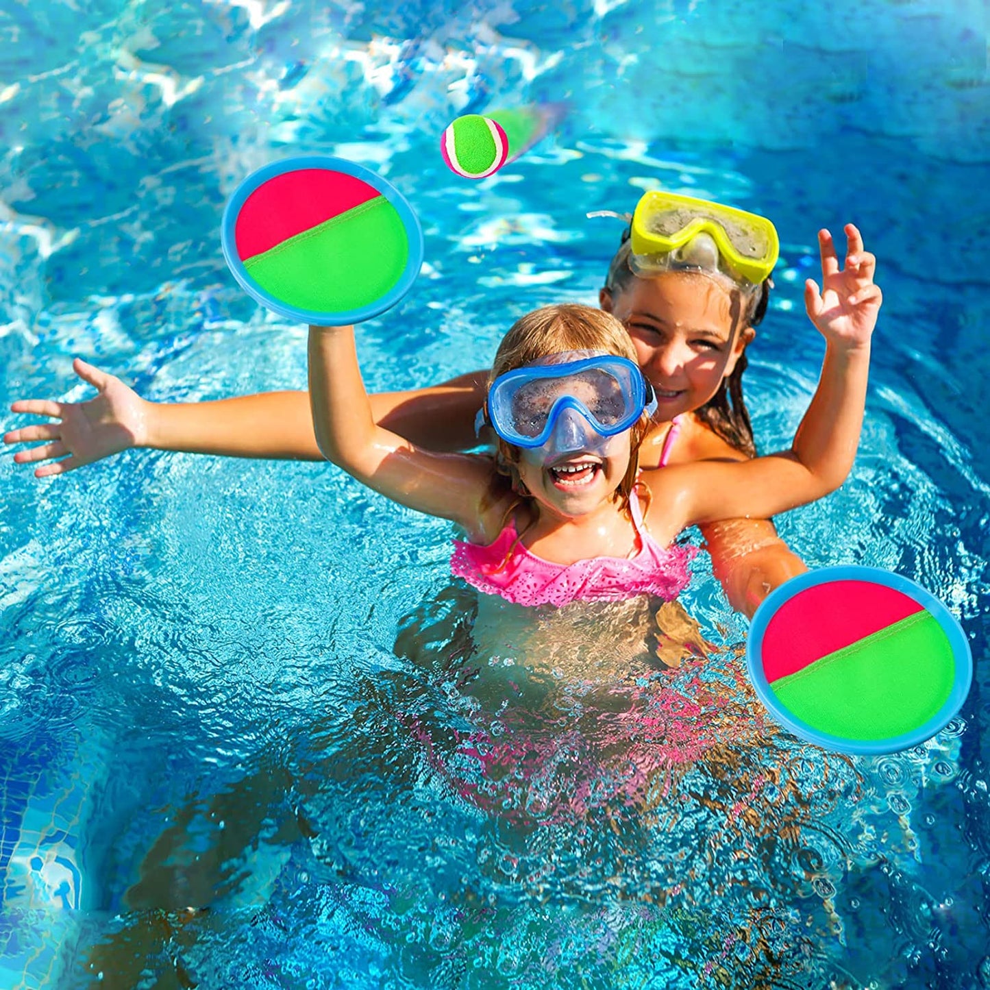 Toss and Catch Ball Game Outdoor Toys for Kids Yard Games Beach Pool Toys Camping Games Boys Toys Ages 3 4 5 6 7 8 9 10 Year Olds Toys Easter Gifts (2 Paddles 2 Balls)