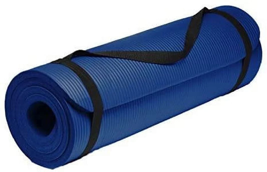 Yoga Mat 72" X 24" - Extra Thick Exercise Mat - with Carrying Strap for Travel (Blue)